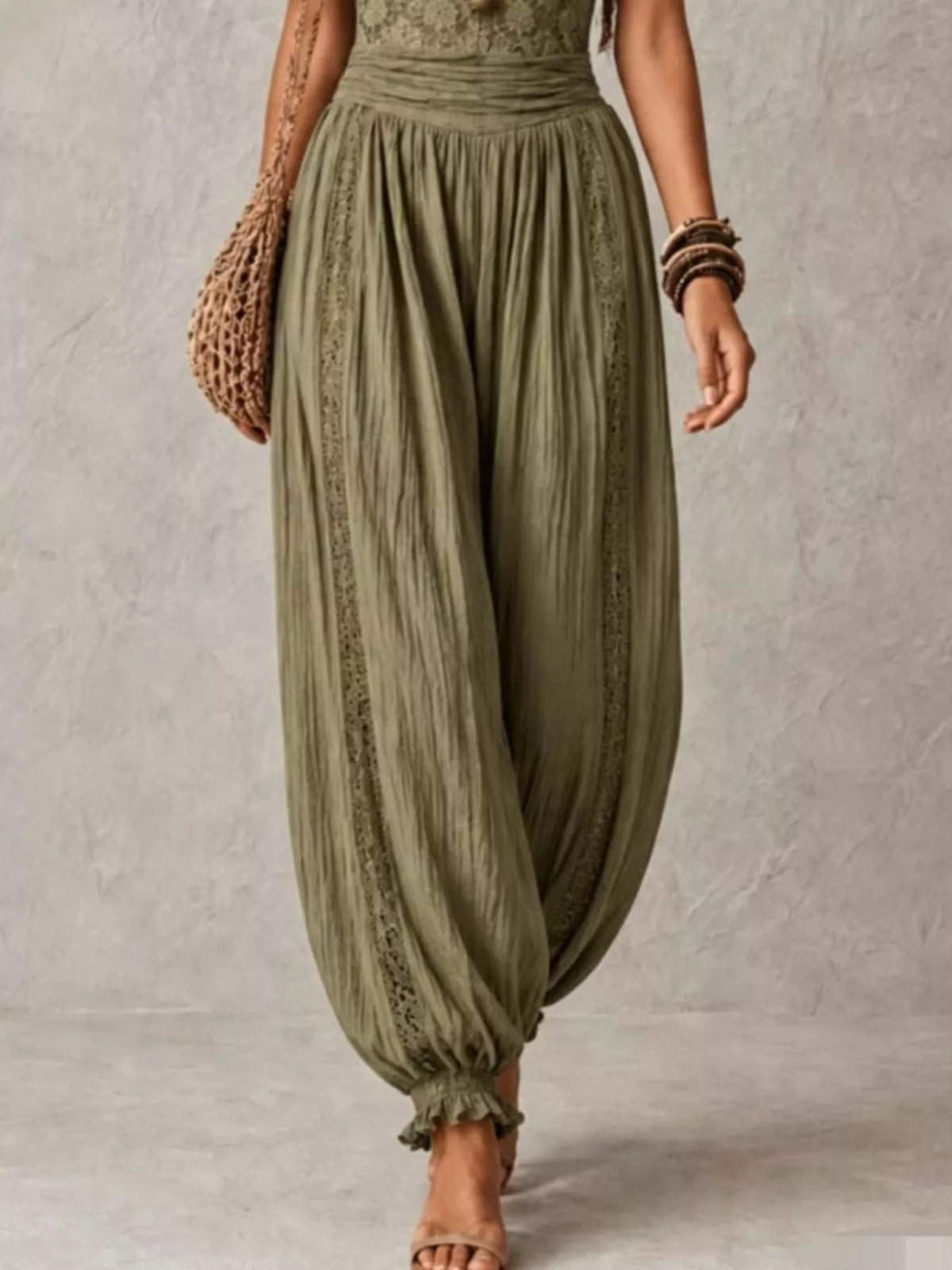 Boho Lace Corset Bodice Jumpsuit with Harem Pants, view 11