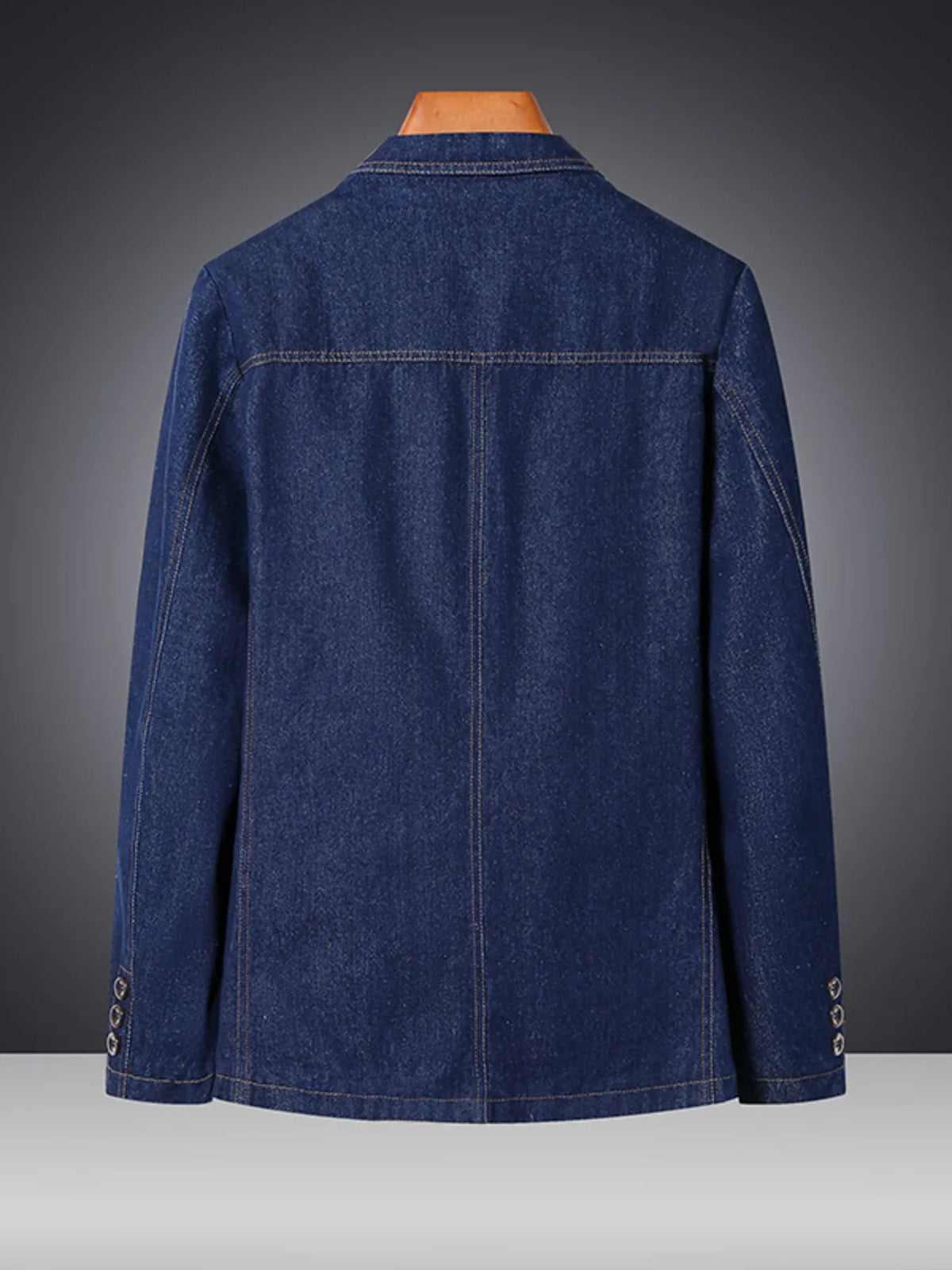 Men's Plus Size Classic Button Up Denim Blazer - Lilixa.store