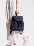 Geometric Backpack Bag in Blue Purple
