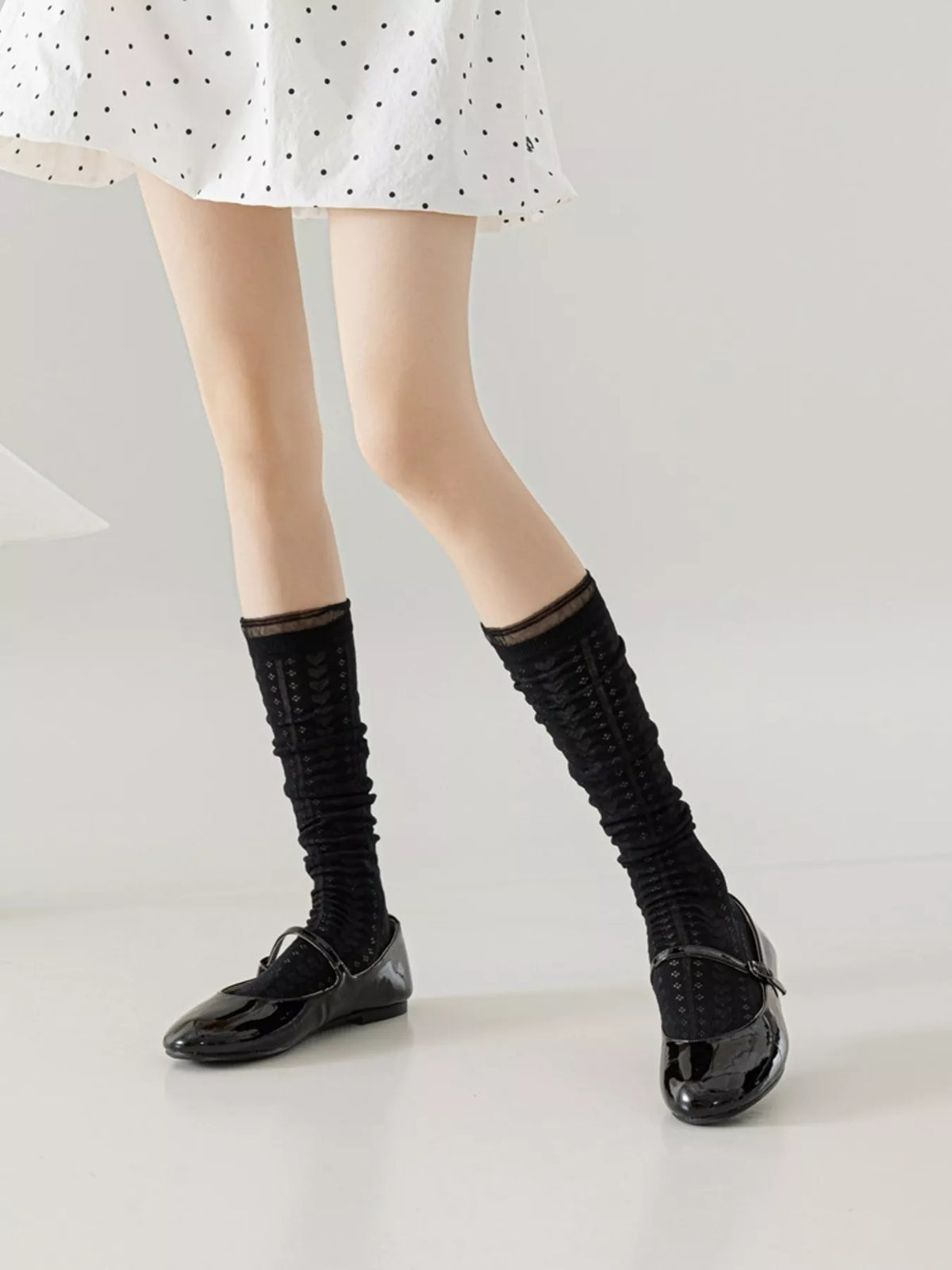 Lace Patterned Mid-Calf Socks - Lilixa.store