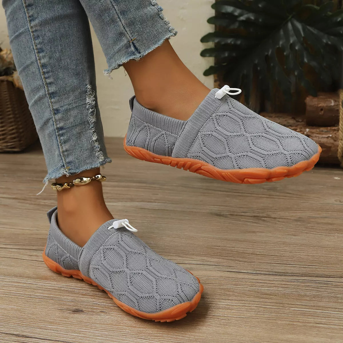 Round Toe Drawstring Slip-Ons - Lilixa.store