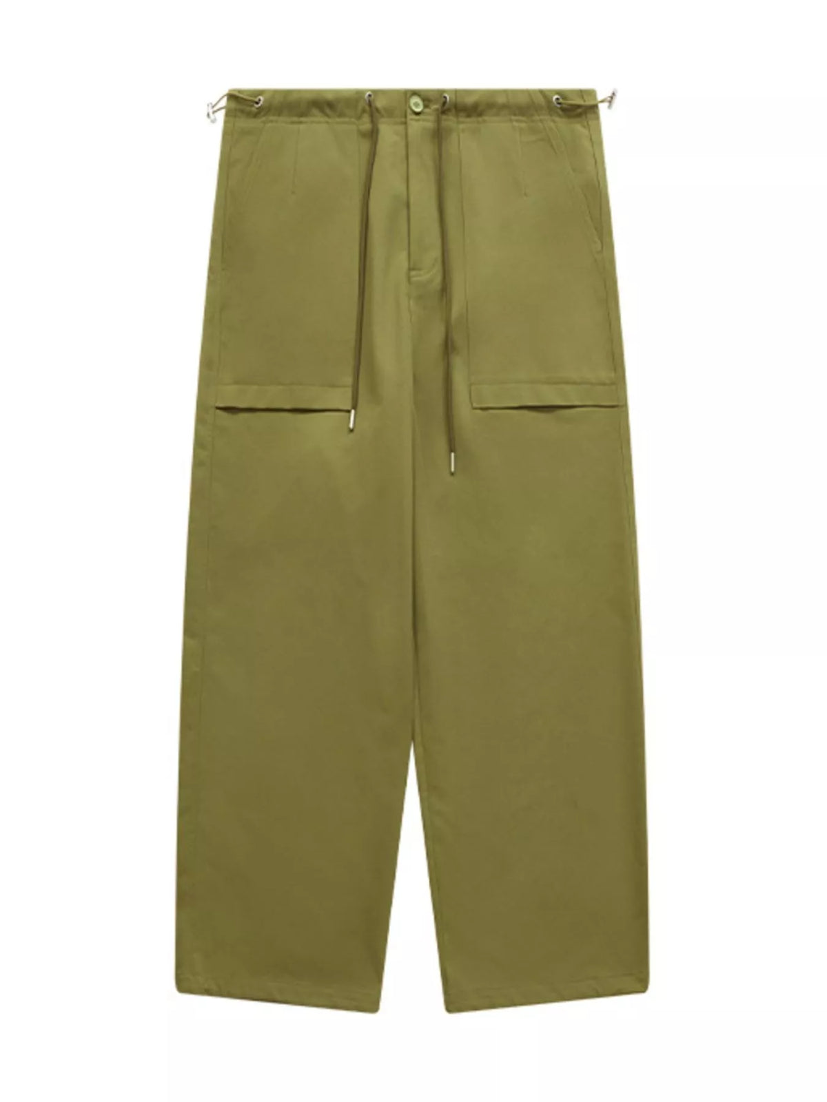 Men's Wide Leg Cargo Pants in Yellow-Green, view 5
