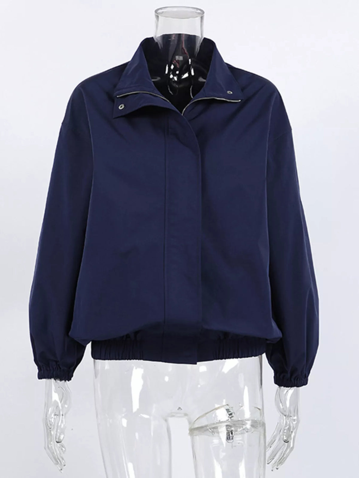 Zip Up Dropped Shoulder Jacket