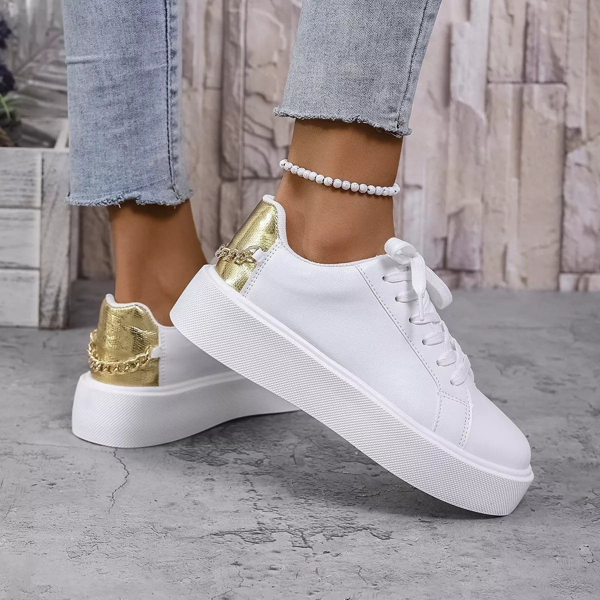 Round Toe Platform Sneakers - Lilixa.store