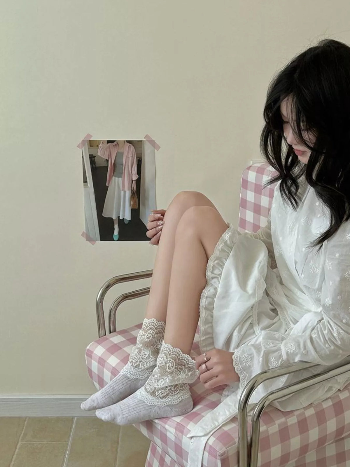 Lace Ankle Socks, view 6