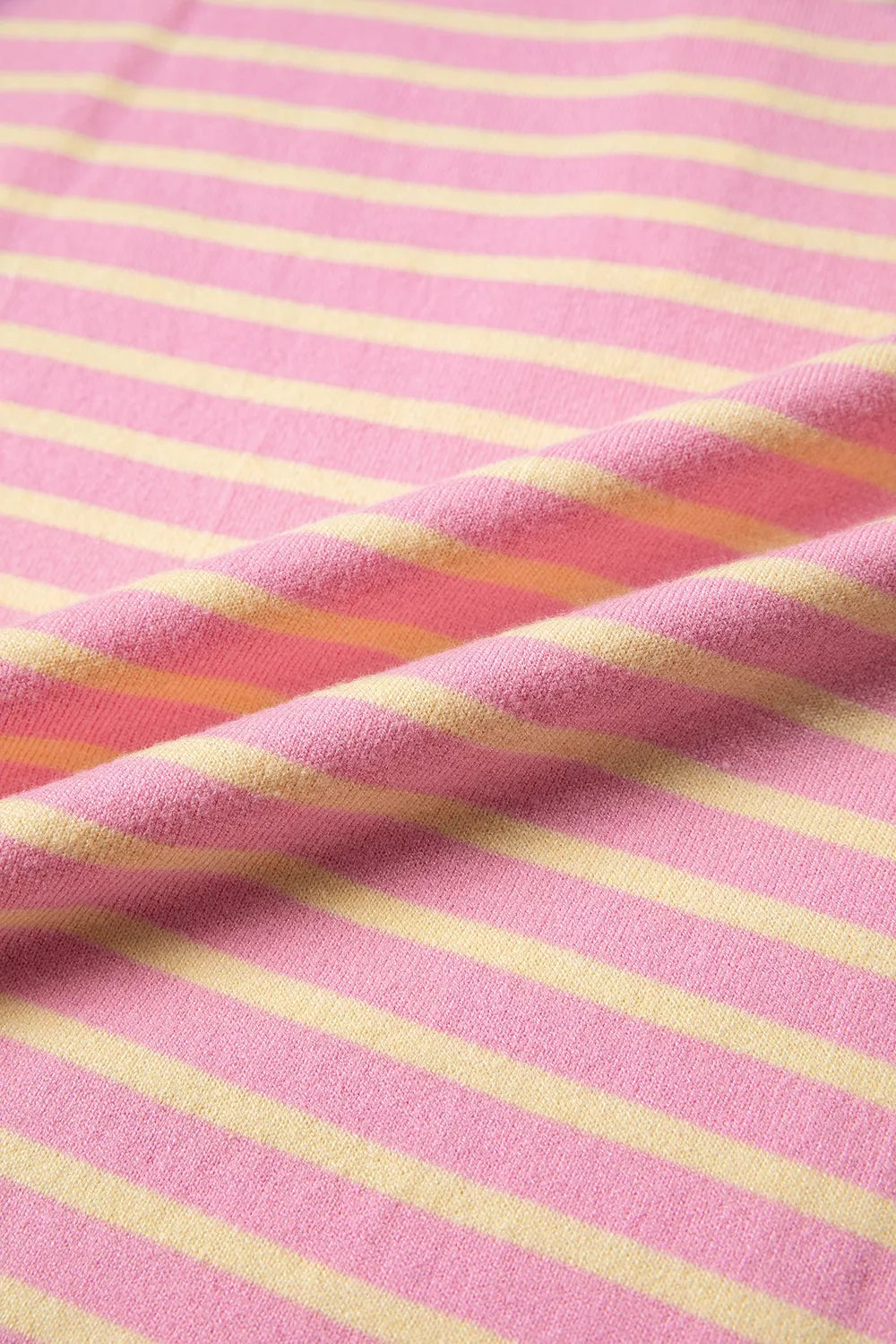 Plus Size Striped Long Sleeve Button Detail Sweater in Dusty Pink, view 13