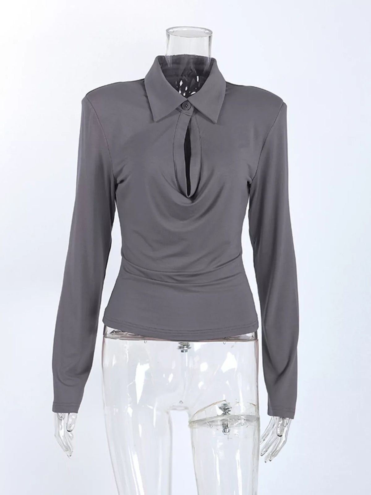 Long-Sleeve Slim-Fit T-Shirt with Cutout Detail
