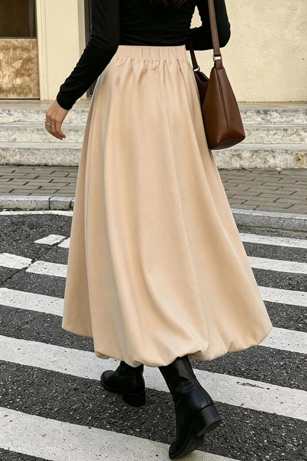 High-Waisted A-Line Midi Skirt - Lilixa.store