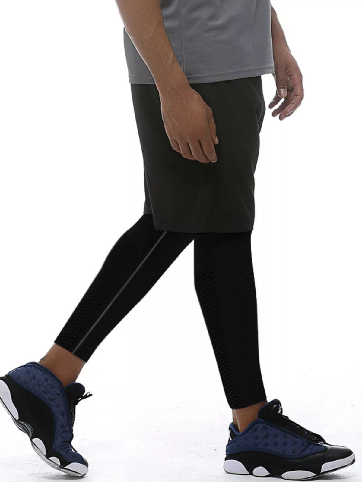 Men's Breathable Active Leggings in Black, view 5