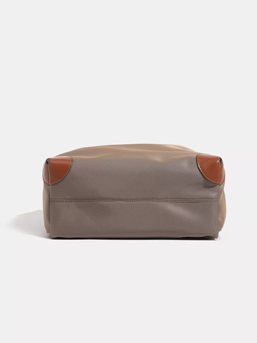 Leather Trim Backpack Bag in Mocha, view 7