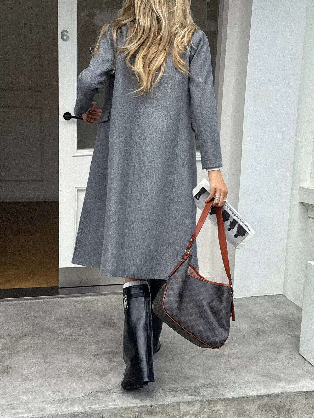 Double-Breasted Wool Blend Overcoat - Lilixa.store