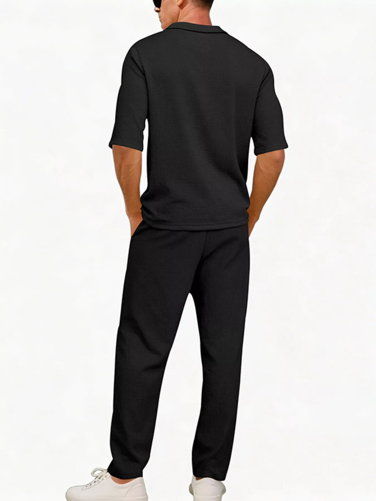 Men's Full Size Half Sleeve Top and Pants Set Plus Size - Lilixa.store
