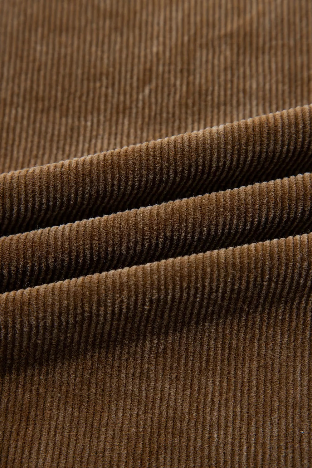 Straight Leg Corduroy Metal Button Zip-up Pants