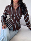 Striped Button-Down Slim-Fit Shirt - Lilixa.store