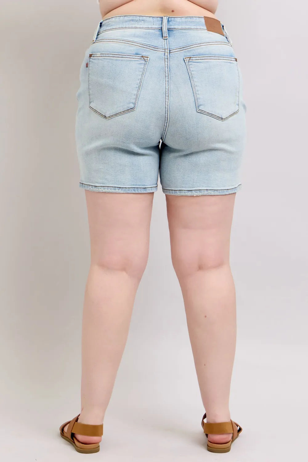 Judy Blue Full Size 2 Button Denim Shorts with Pockets Plus Size - Lilixa.store