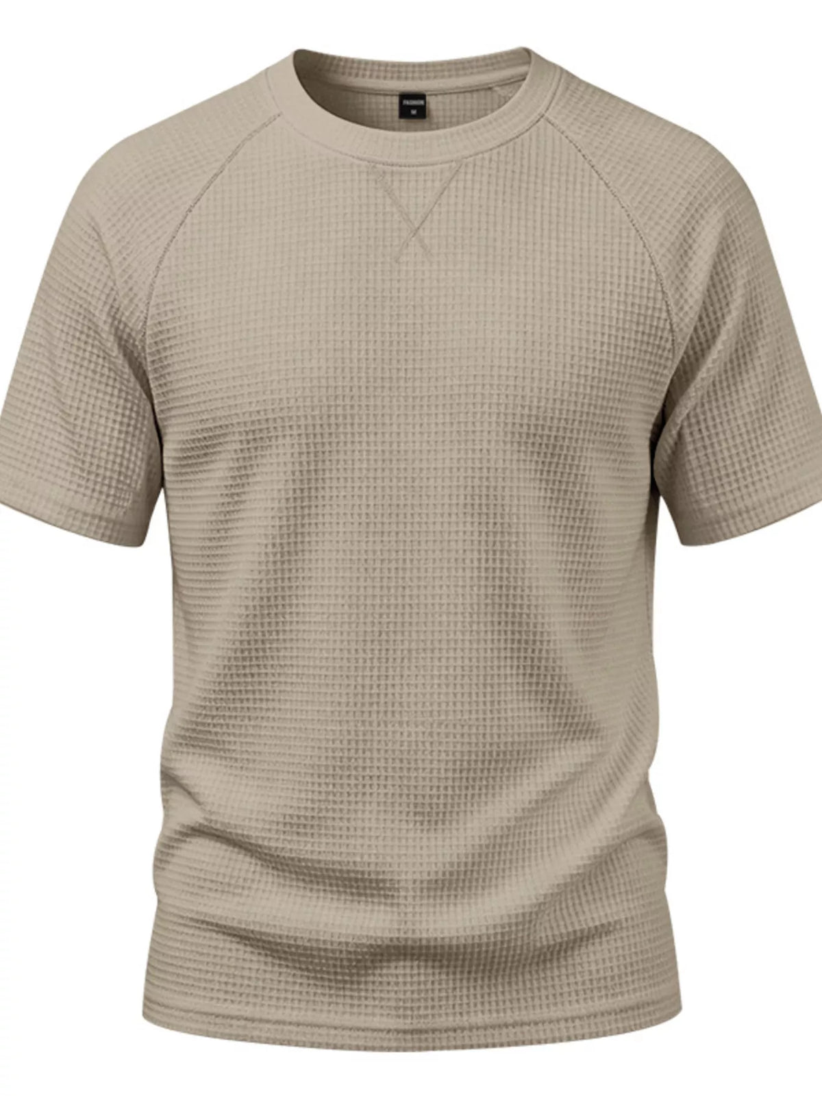 Men's Full Size Waffle Knit Raglan Short Sleeve T-Shirt Plus Size - Lilixa.store
