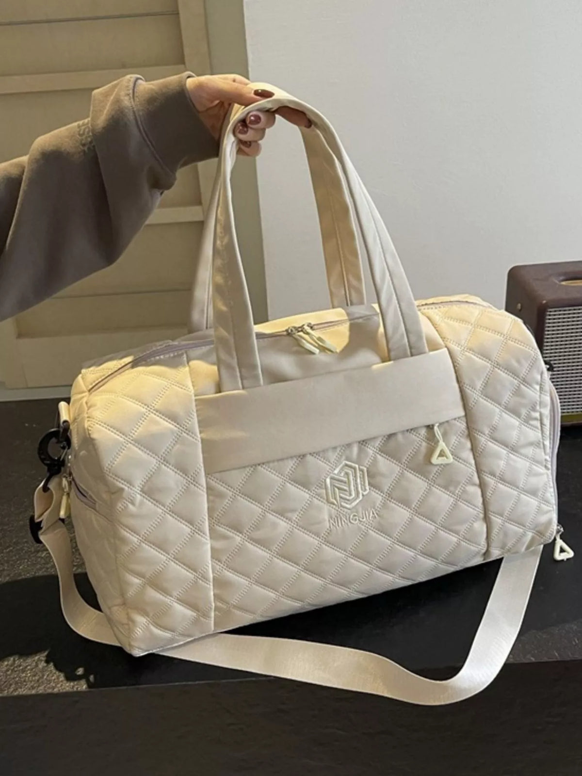 Quilted Duffel Bag with Adjustable Strap - Lilixa.store