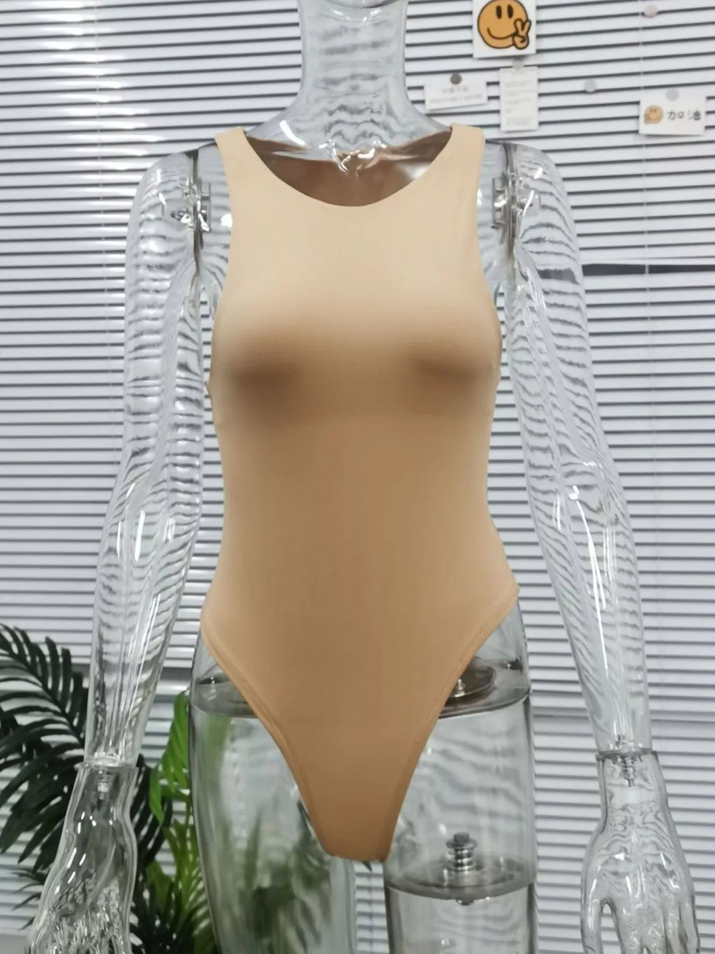 Round Neck Sleeveless Bodysuit - Lilixa.store