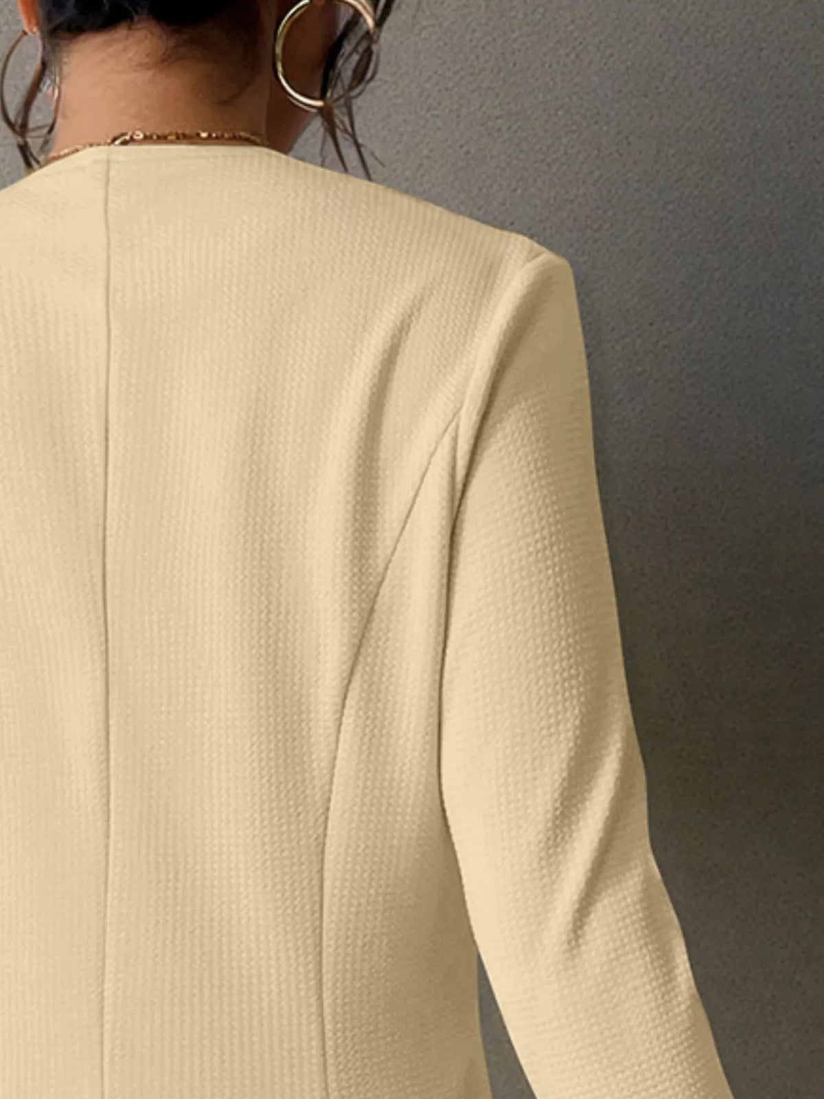 One Button Long Sleeve Blazer - Lilixa.store