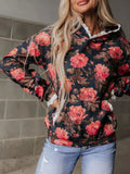 Lace Trim Kangaroo Pocket Hoodie - Lilixa.store
