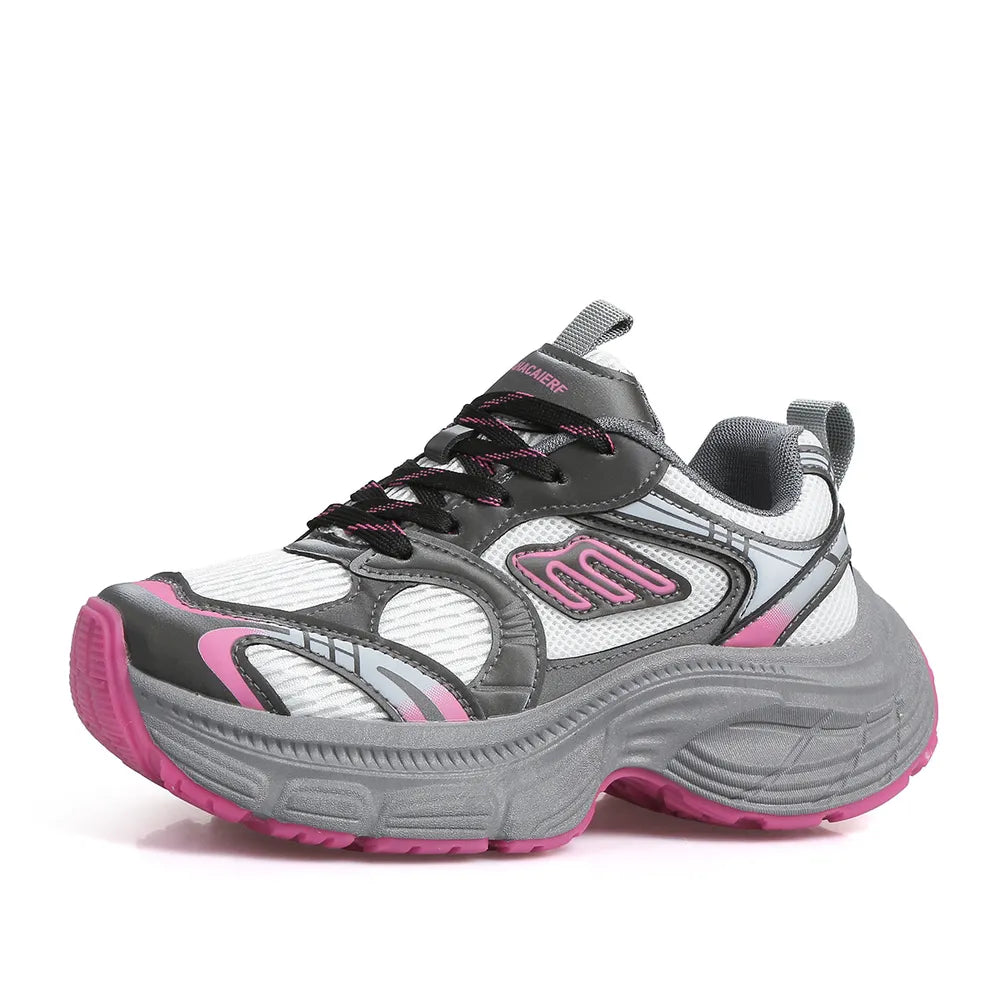 Letter Lace-Up Round Toe Athletic Shoes - Lilixa.store
