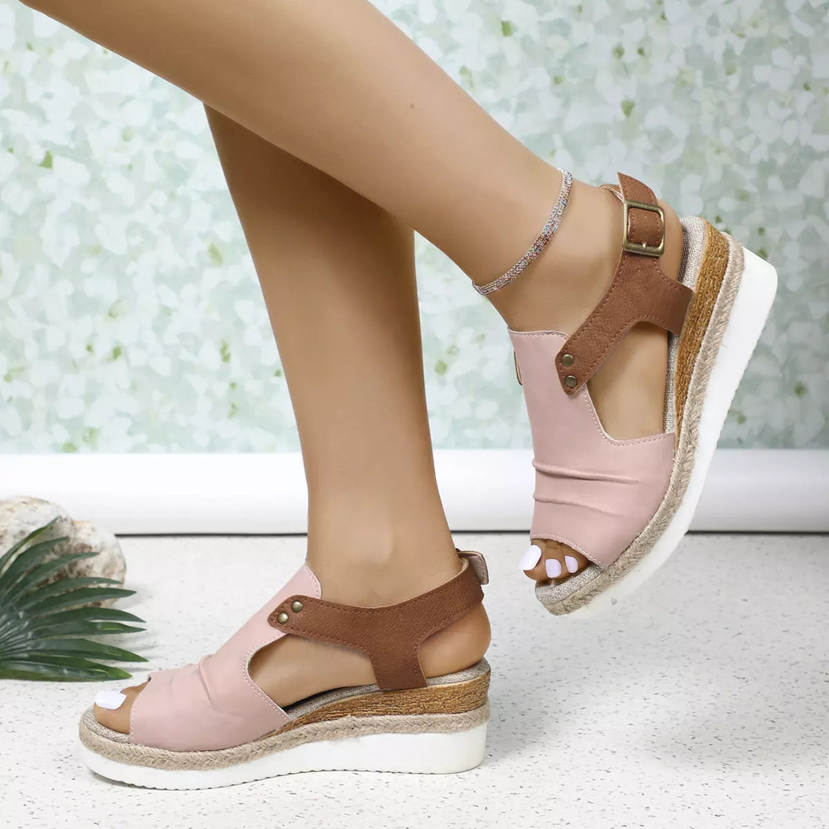 Peep Toe Wedge Sandals, view 10