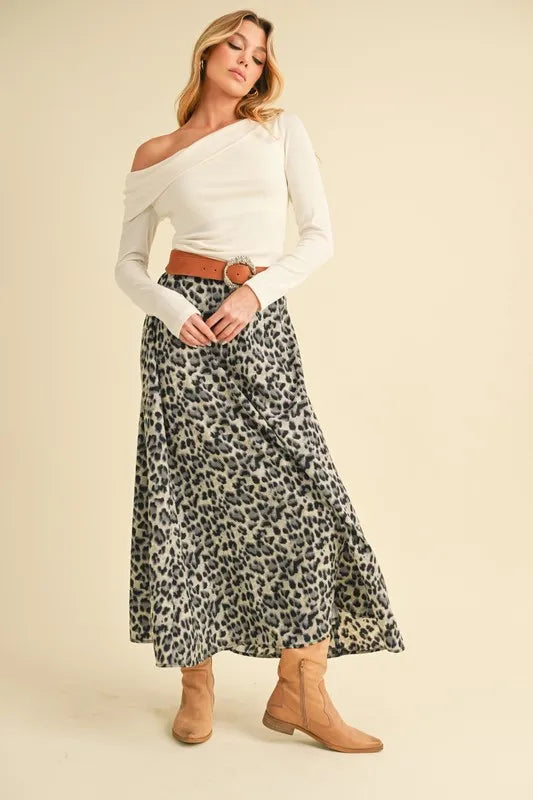 Aemi+Co Leopard Midi Skirt - Lilixa.store