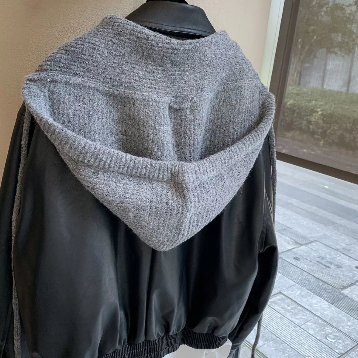 Cozy Knit Tie Scarf with Hooded Design, view 2