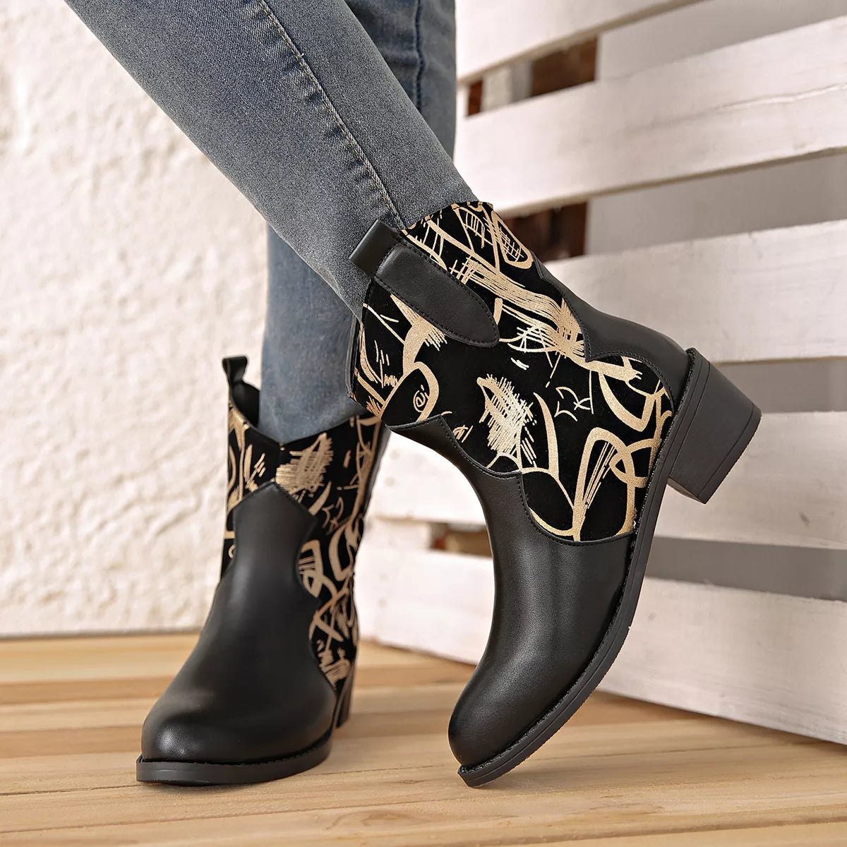 Point Toe Block Heels Boots - Lilixa.store