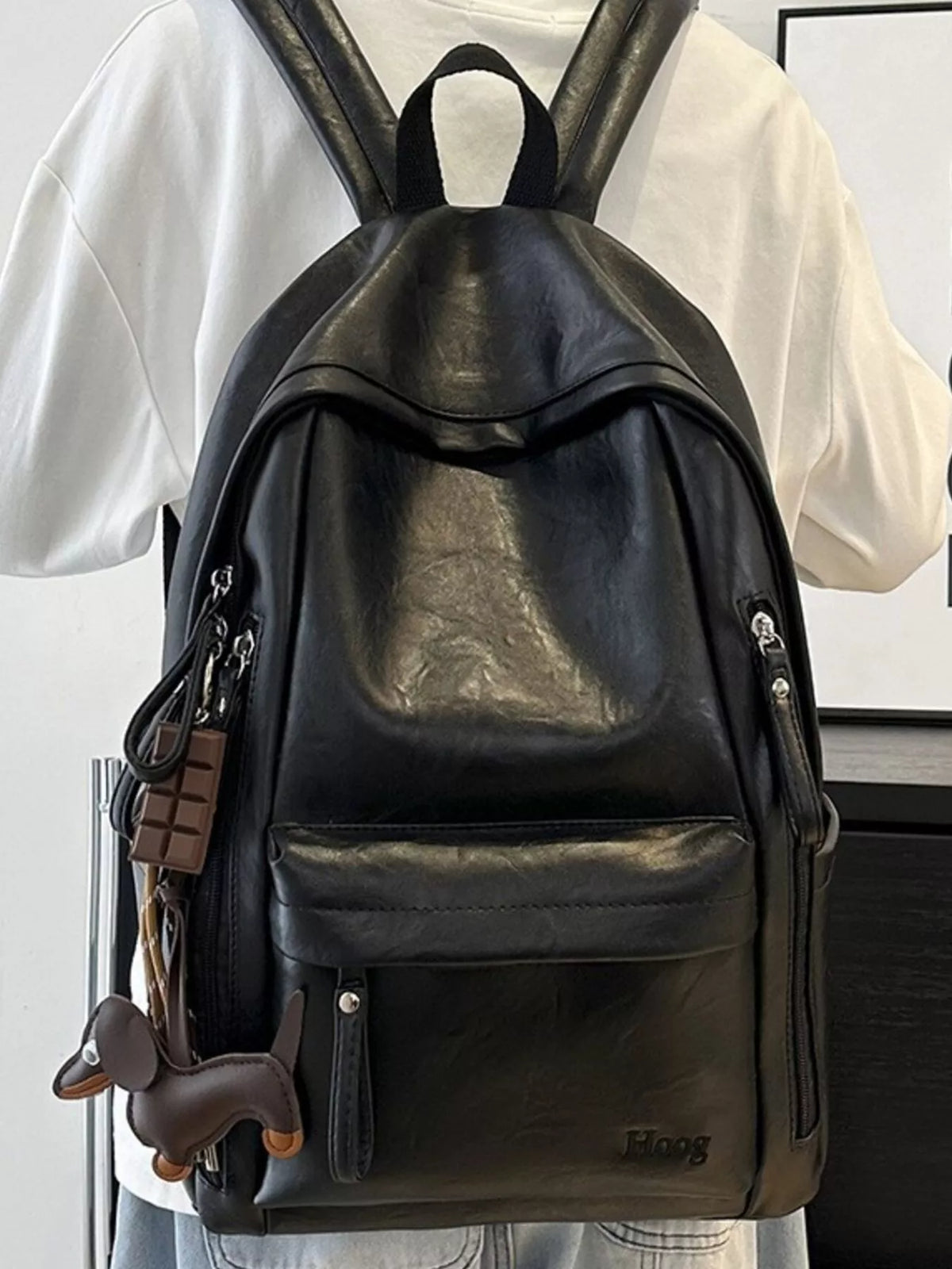 Leather Texture Backpack Bag - Lilixa.store