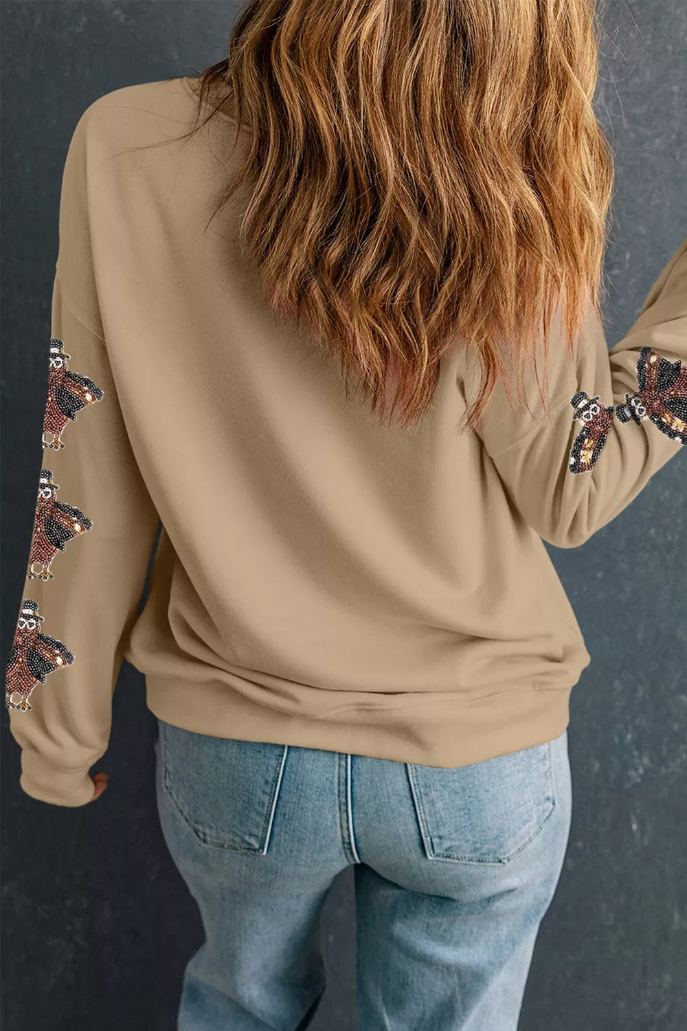 Turkey Season Thankful Sequin Sweatshirt
