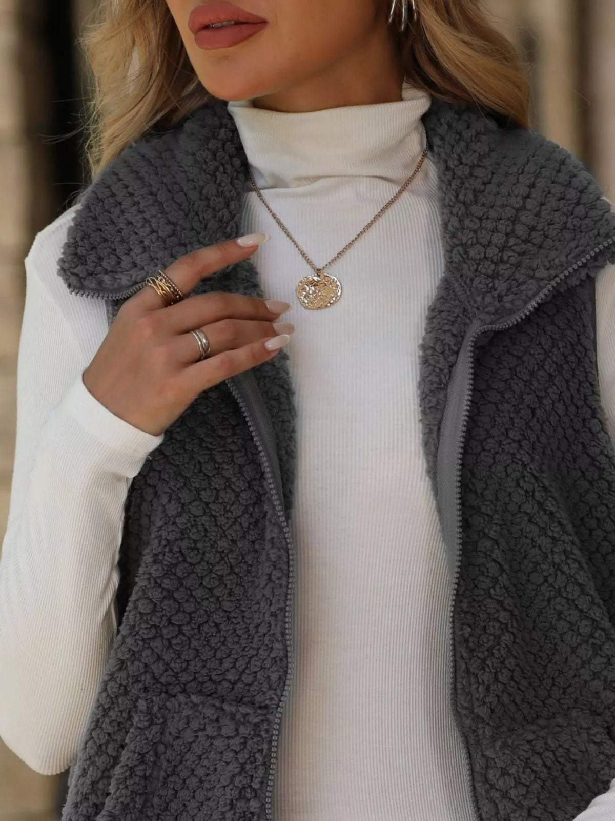 Zip-Up Vest Coat, view 8