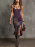 Slit Printed Sleeveless Midi Dress - Lilixa.store