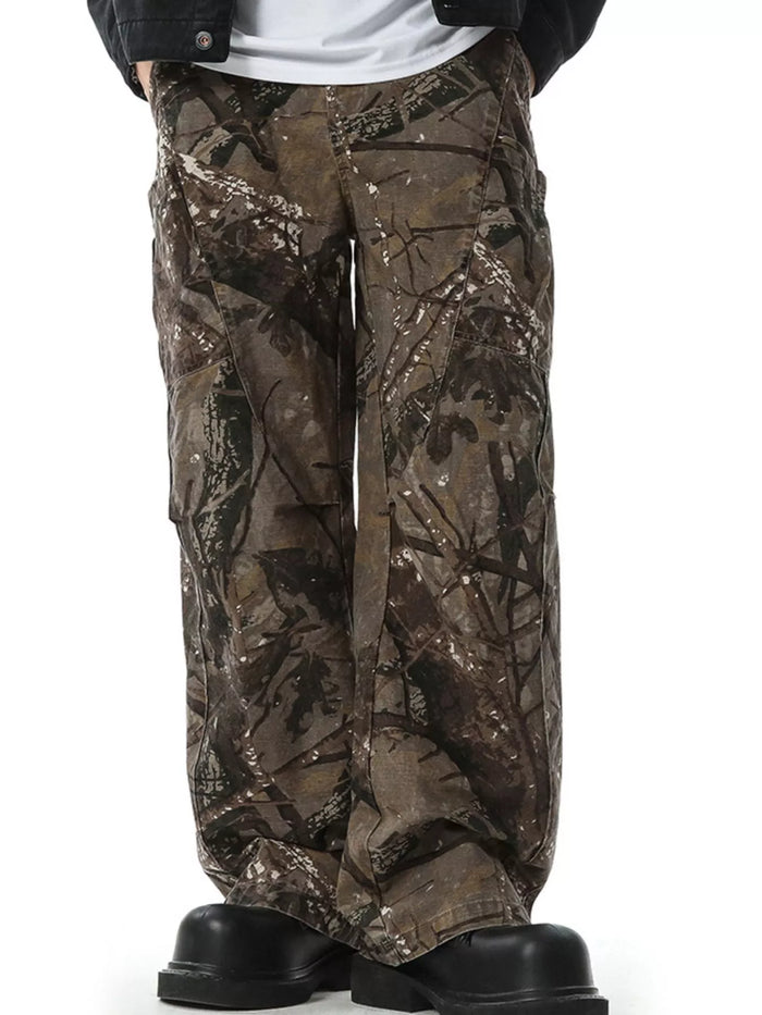 Men's Full Size Relaxed Fit Camo Pants Plus Size in Camouflage