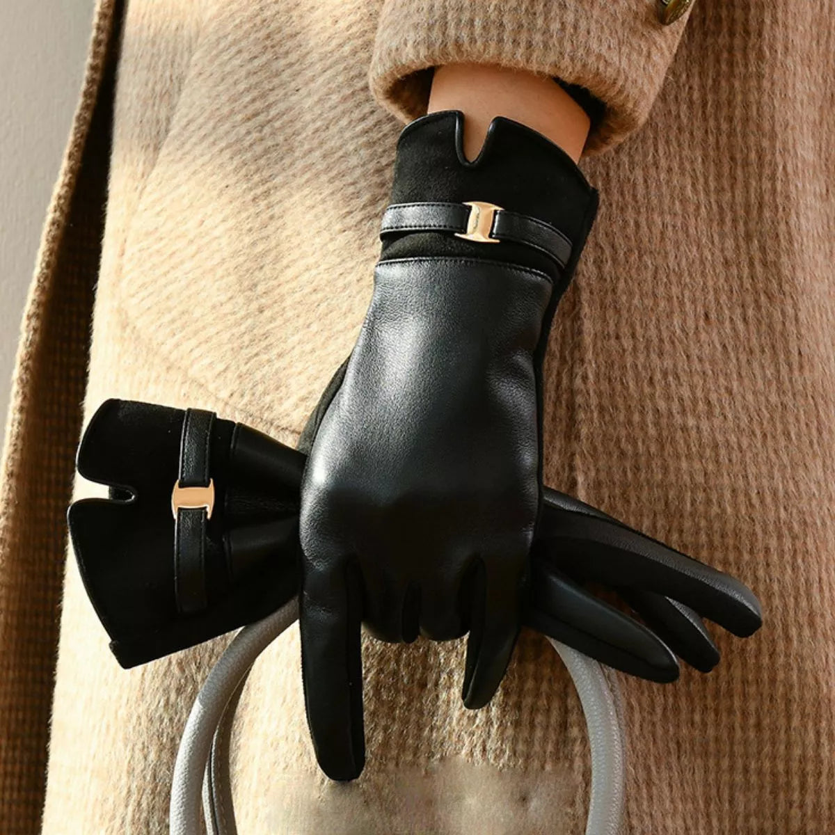Buckle Detail Gloves - Lilixa.store