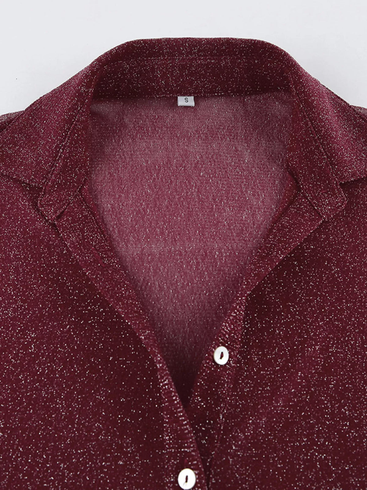 Button Down Long Sleeve Shirt with Scarf, view 7