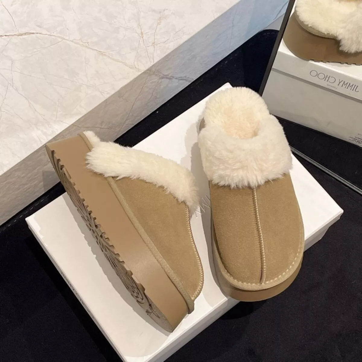 Round Toe Platform Slippers - Lilixa.store