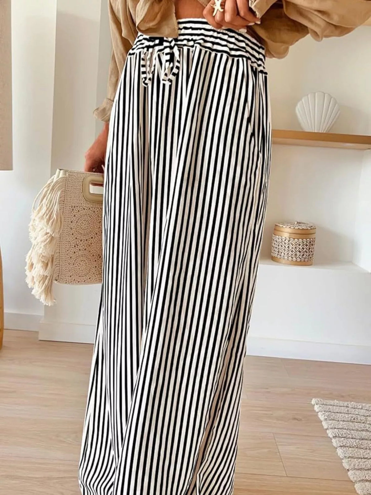 Striped Wide-Leg Pants - Lilixa.store
