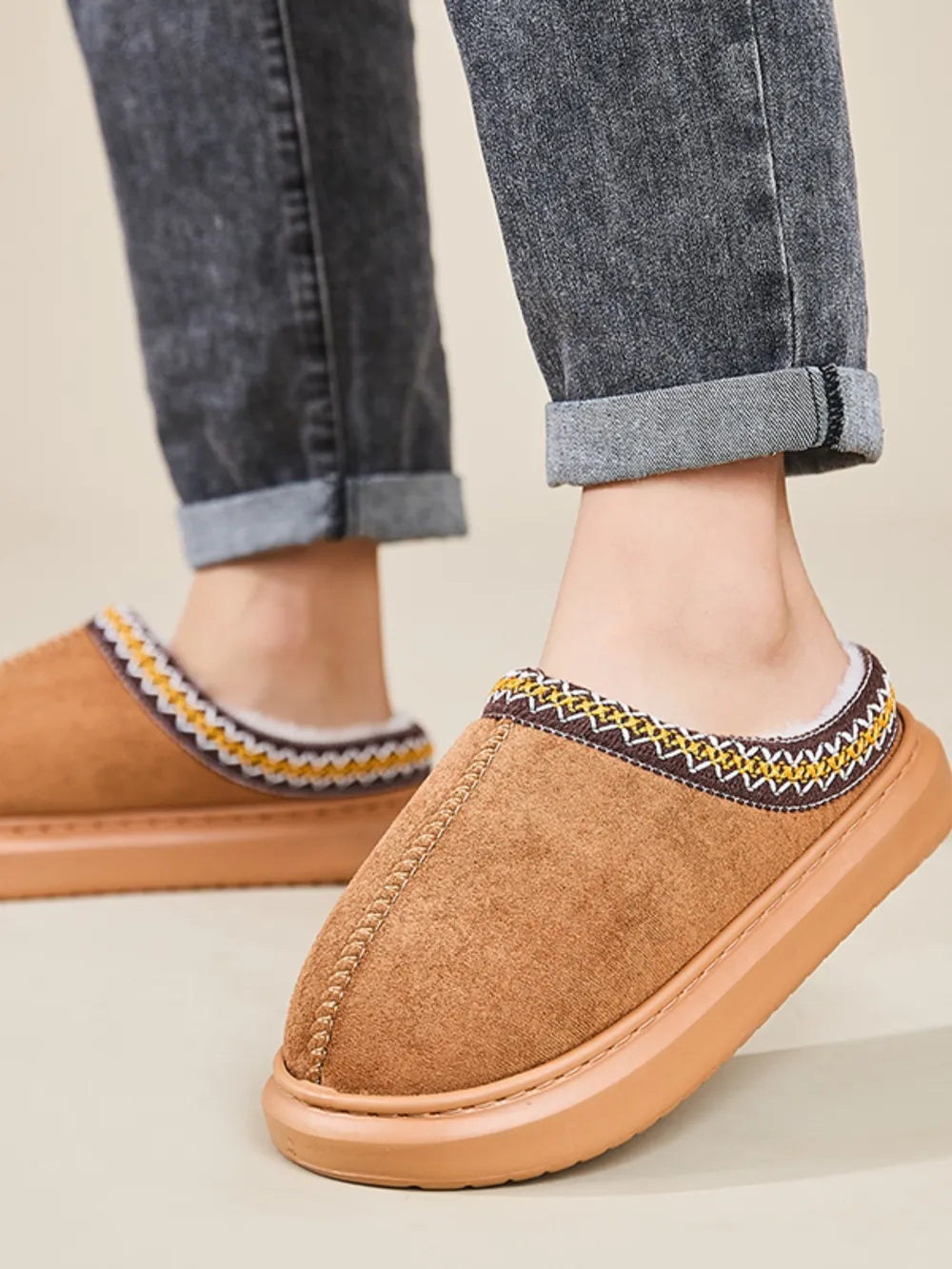 Faux Fur Suede Platform Slippers - Lilixa.store