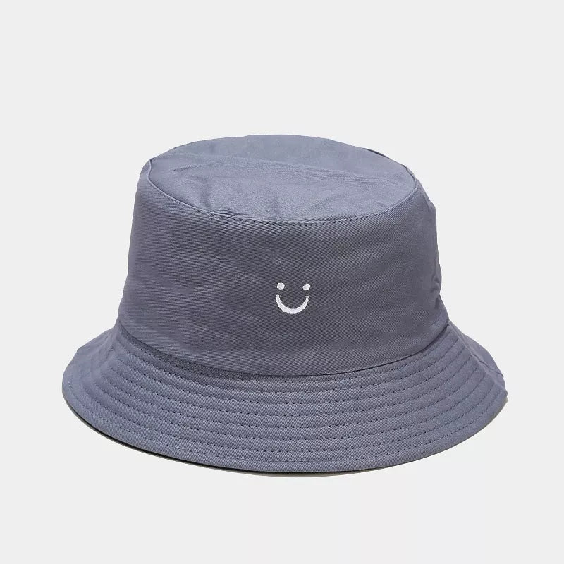 Embroidered Smiley Face Bucket Hat - Lilixa.store