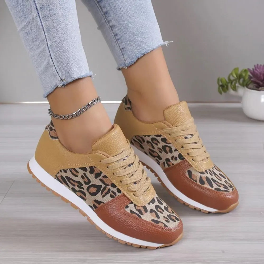 Tied Printed PU Leather Athletic - Lilixa.store