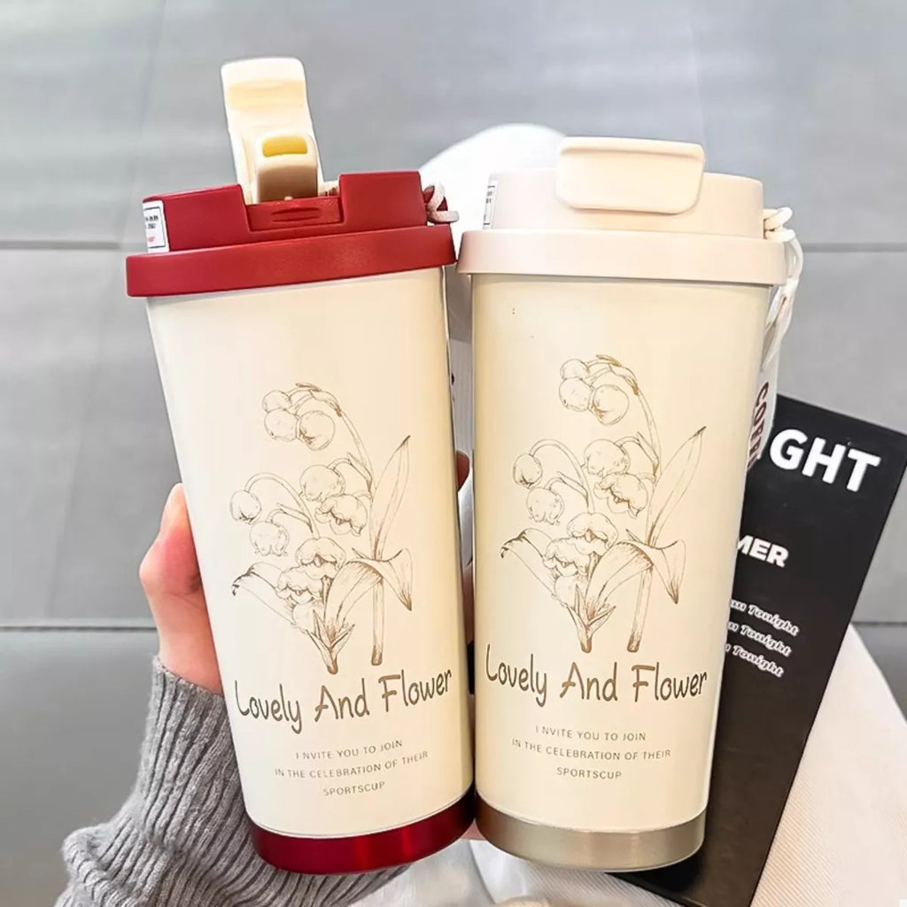Lovely and Flower Aesthetic Tumbler with Straw - Lilixa.store