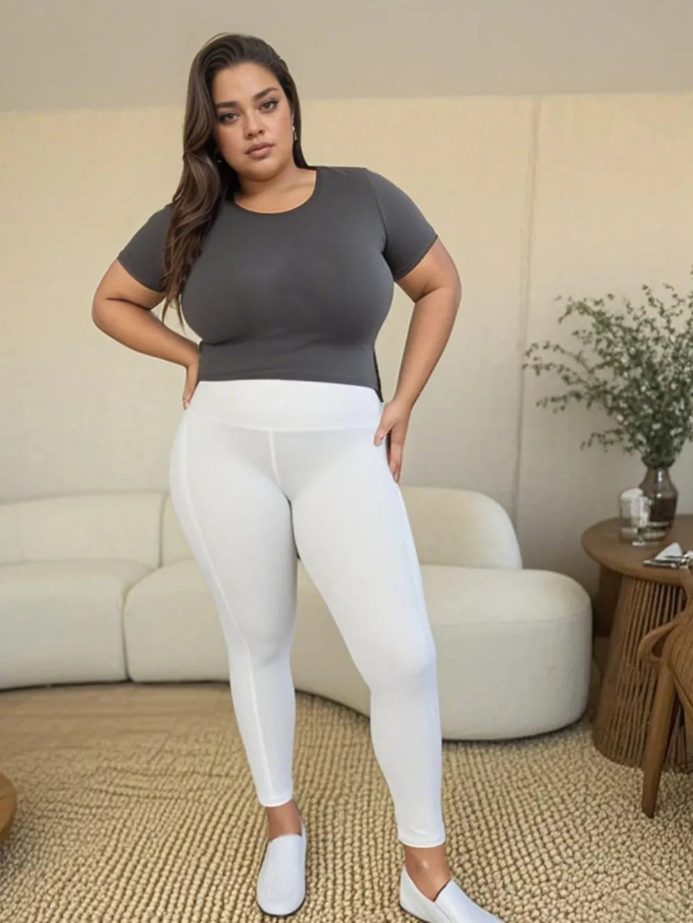 Wide Waistband Sports Leggings, view 6