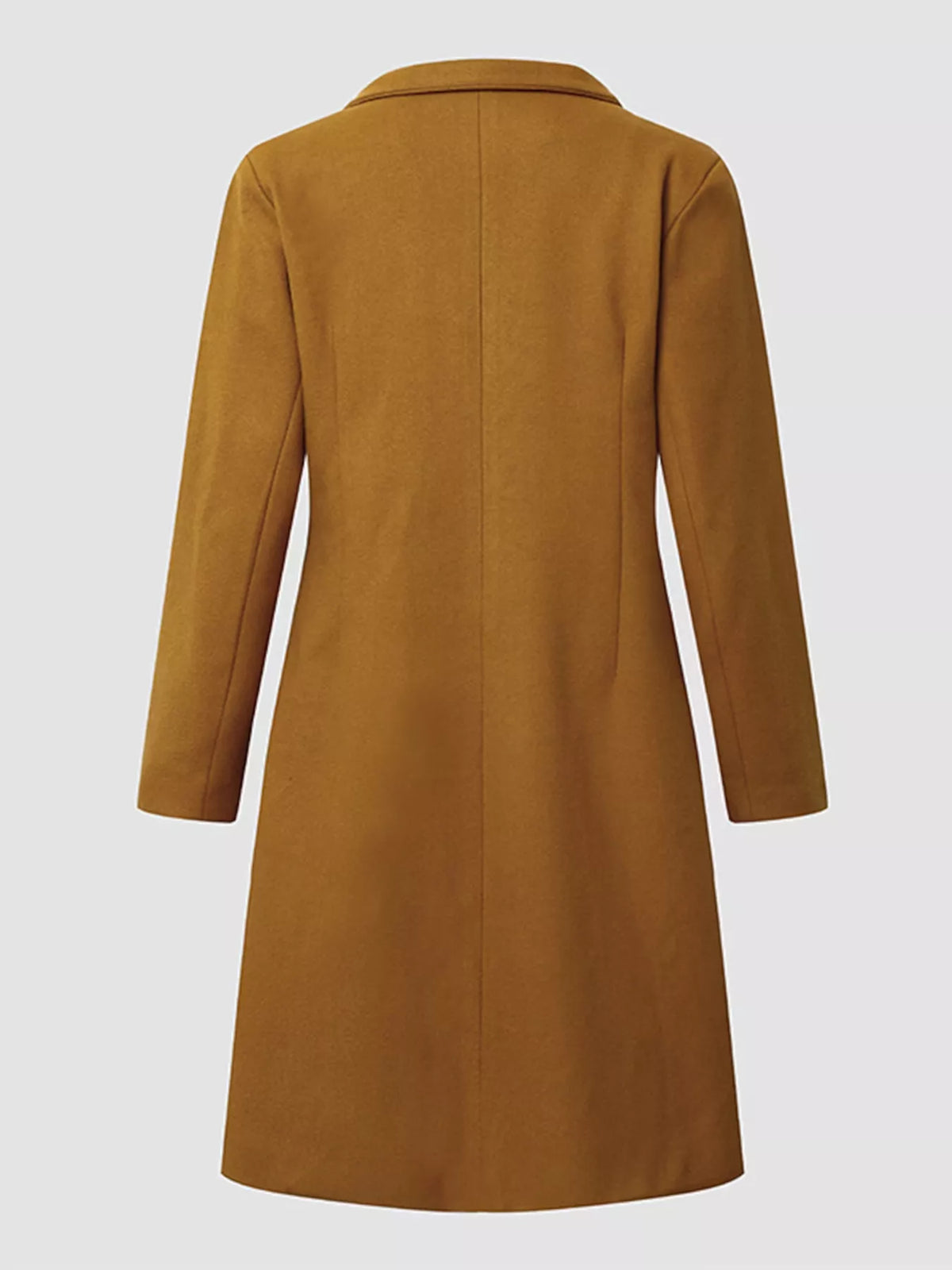 Full Size Single-Breasted Long Sleeve Overcoat Plus Size, view 2