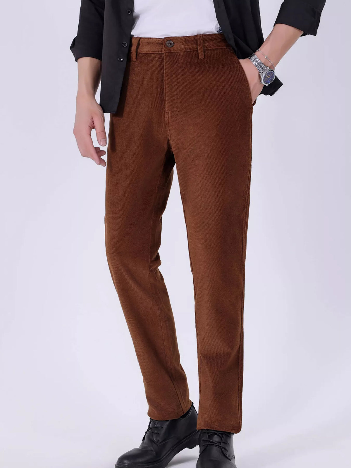 Men's Wide-Leg Pants in Brown, view 2