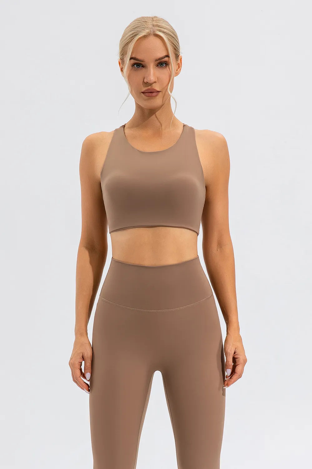 Round Neck Cutout Cropped Active Tank - Lilixa.store
