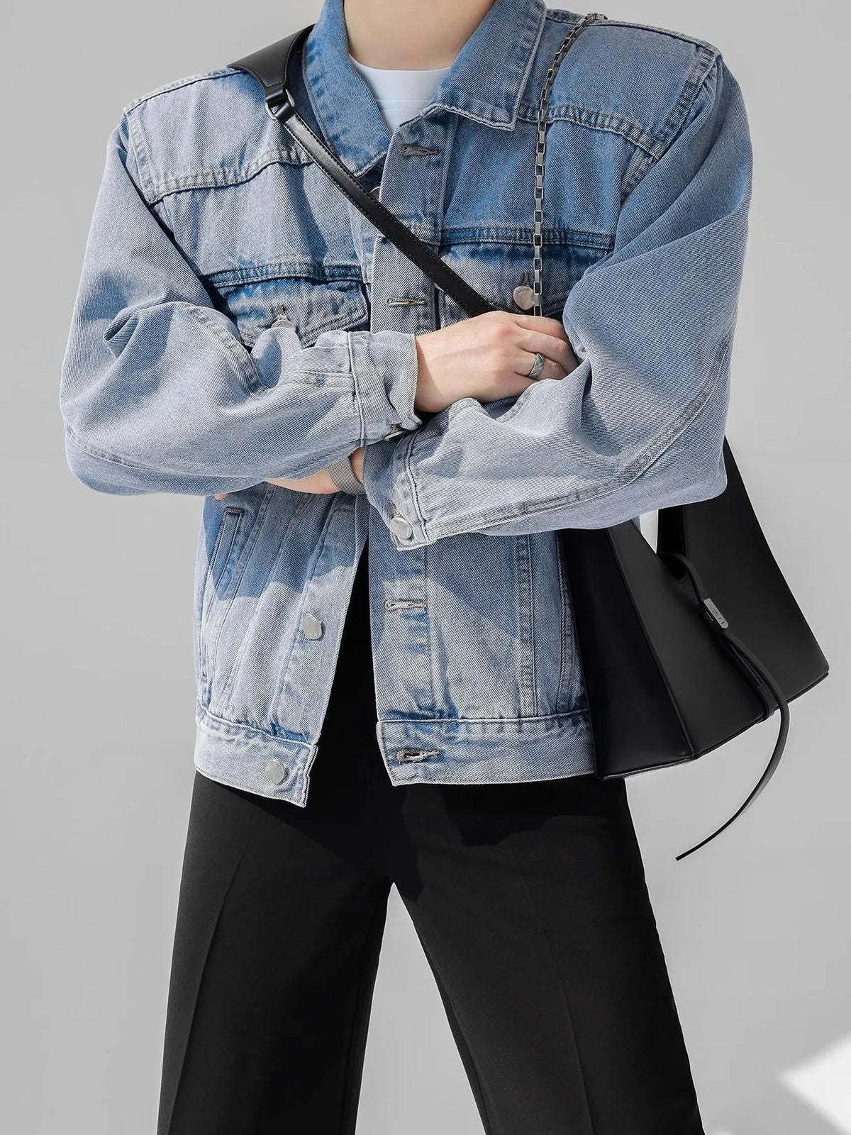 Men's Plus Size Button Up Long Sleeve Denim Jacket - Lilixa.store
