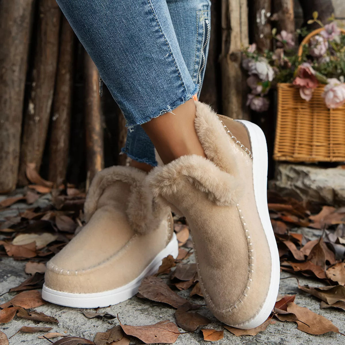 Round Toe Winter Ankle Boots - Lilixa.store