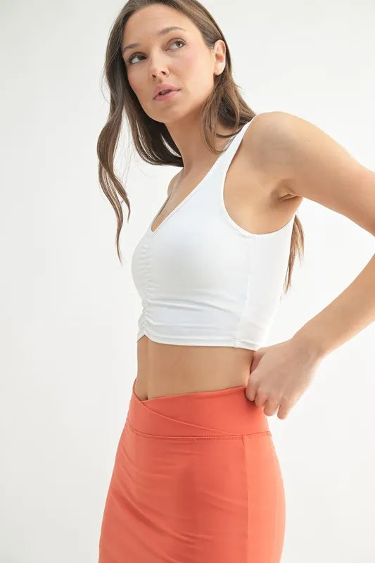 MONO B Ruched Front Active Tank - Lilixa.store