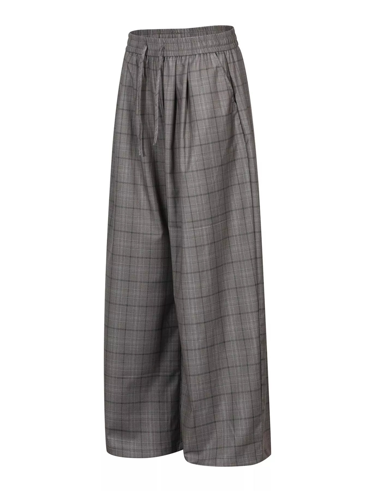 Men's Plaid Wide-Leg Pants